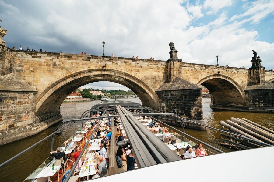 Prague: Vltava River Lunch Cruise in an Open-Top Glass Boat - Who should book this Vltava lunch cruise?