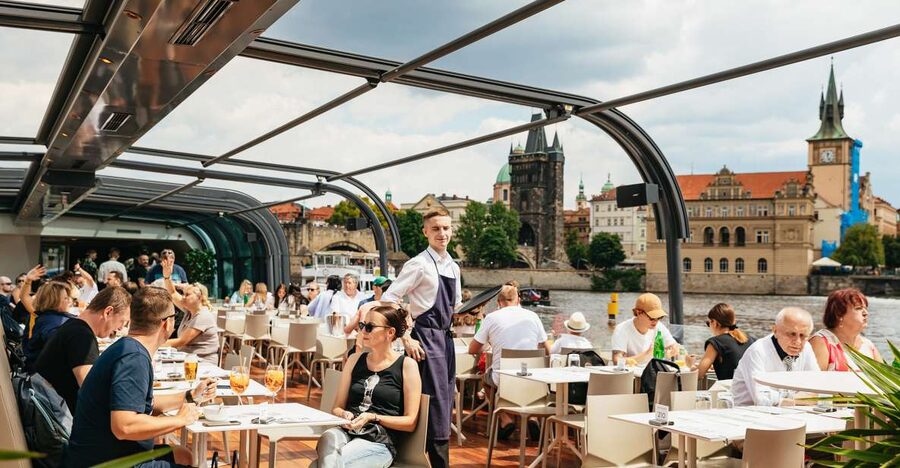 Prague: Vltava River Lunch Cruise in an Open-Top Glass Boat - Prague Castle, the Rudolfinum, and the National Theater