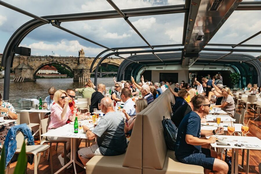 Prague: Vltava River Lunch Cruise in an Open-Top Glass Boat - The Dancing House and Prague’s changing skyline