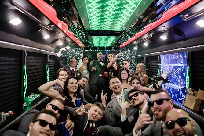 Private Party Bus Tour of the Las Vegas Strip Champagne Toast - The Welcome to Las Vegas sign photo stop