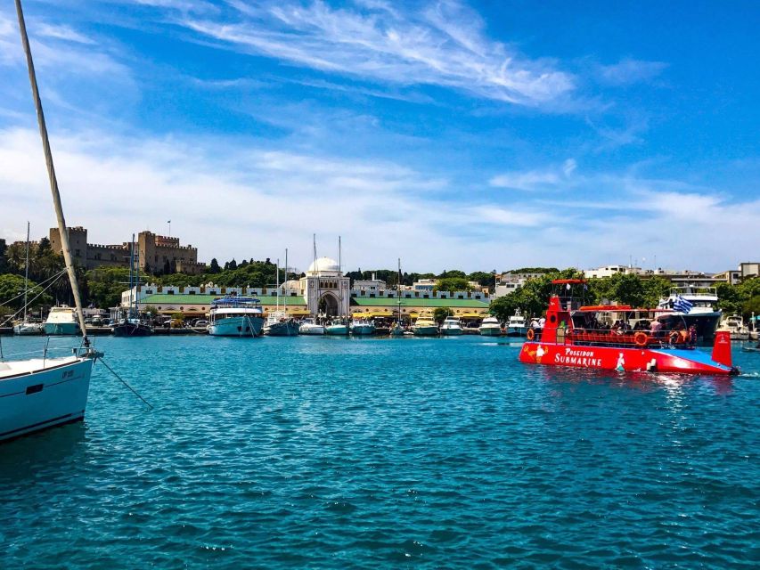 Rhodes: Hop-on Hop-off Bus and Submarine Tour - Watching fish through the underwater windows