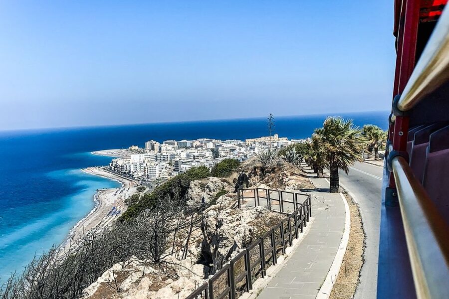 Rhodes: Hop-On Hop-Off Sightseeing Bus Tour - St. Francis Cathedral and the route back