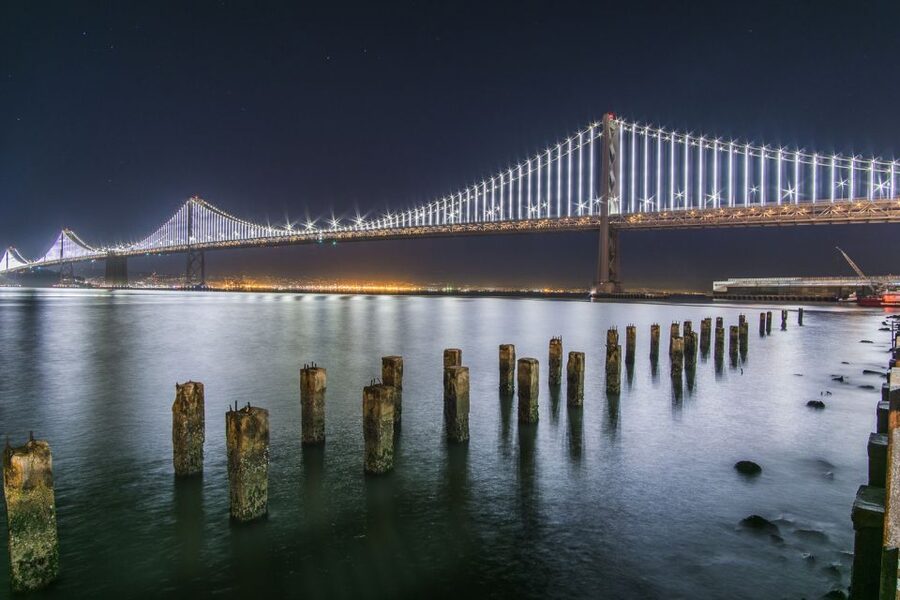 San Francisco Double Decker Bus Night Tour - Crossing the Bay Bridge to Treasure Island