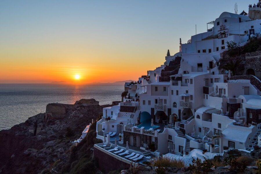 Santorini Island Bus Tour and Caldera Sunset Cruise - Thirasia offers a slower middle of the day