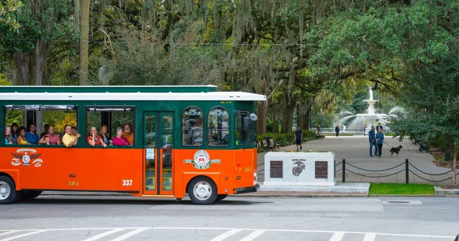 Savannah: Old Town Hop-On Hop-Off Trolley Tour - Calhoun Square and the Cathedral of St. John the Baptist