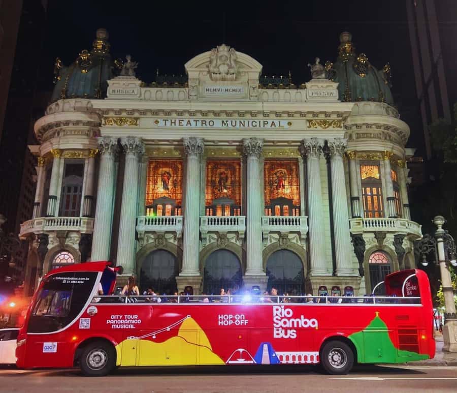 Skyline Night Tour Rio de Janeiro - Panoramic City Tour Rio Samba Bus - Copacabana provides the opening scene