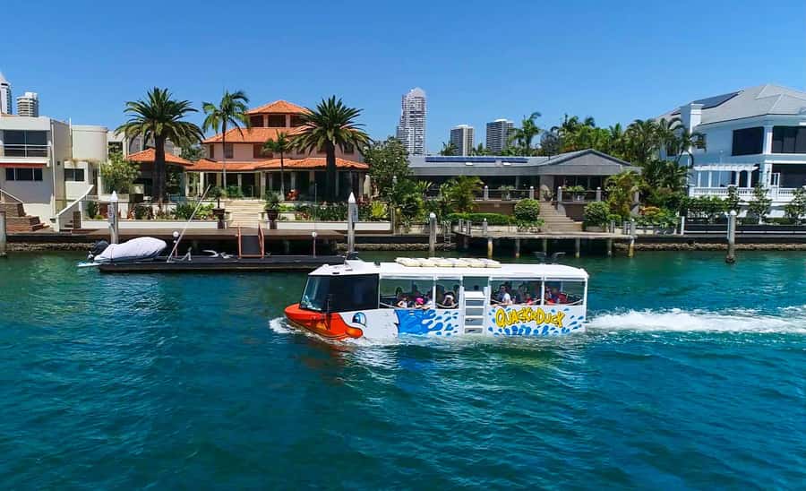 Surfers Paradise: Guided Gold Coast Amphibious Bus Tour - Paradise Waters and the Gold Coast’s polished side