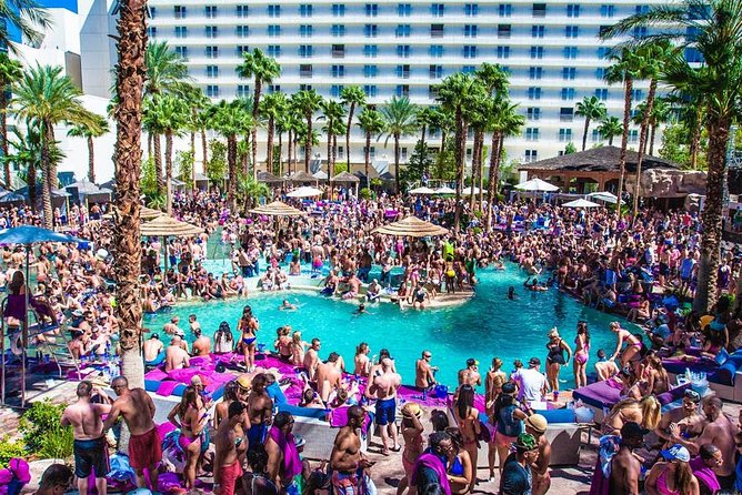 Vegas Pool Party Crawl by Party Bus w/ EZ Entry & Free Drinks - Why the bus ride may be your favorite part