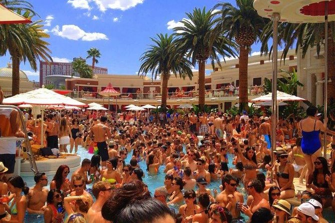 Vegas Pool Party Crawl by Party Bus w/ EZ Entry & Free Drinks - Drinks, food, seating, and what costs extra